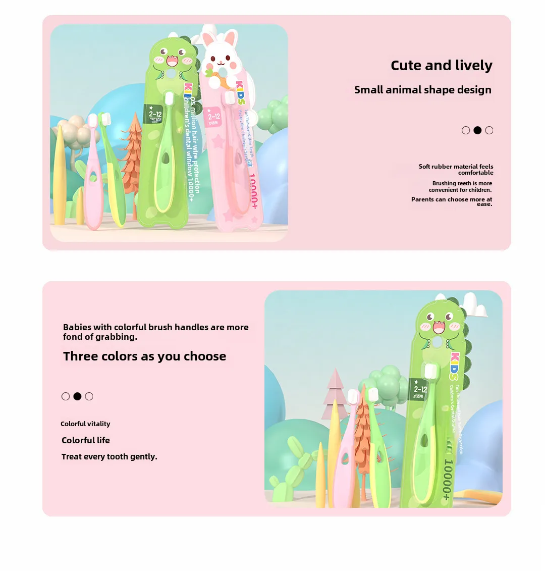 Mike Children's Toothbrush Soft Fur Wholesale Cleaning Gum Care Cartoon Small Animal Shape 2-12 Years Old Baby Single Pack display picture 7
