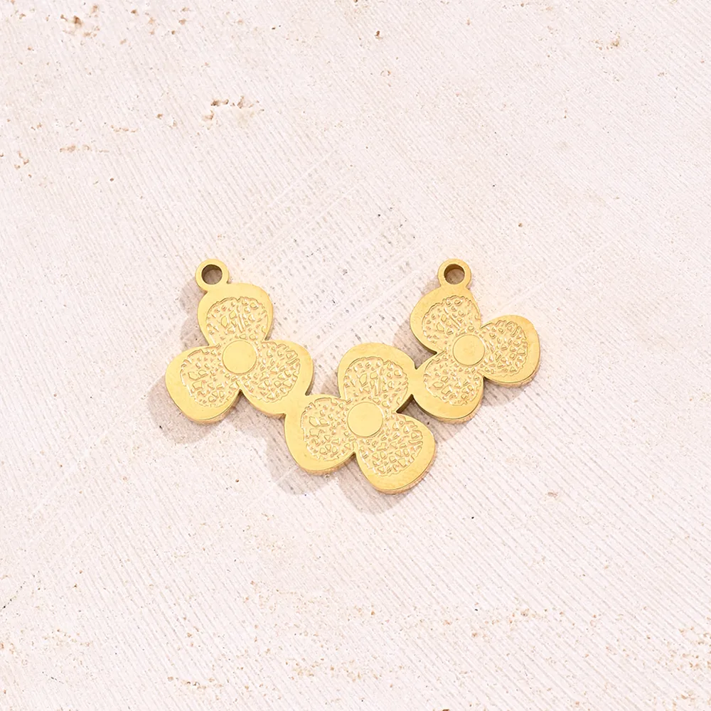 Best Seller In Europe And America Creative DIY Ornament Accessories Furnace Vacuum Plating Colorful Oil Necklace Green Glass Bow Clover Cartoon Love Ring Leaf Connector display picture 5