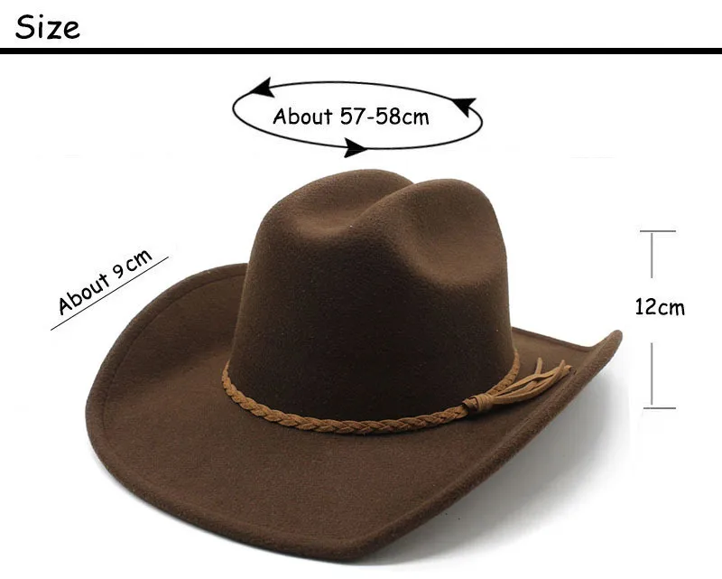 Autumn And Winter New Ethnic Style Brown Western Denim Hat Men And Women  Panama Jazz Hat Top Hat display picture 1