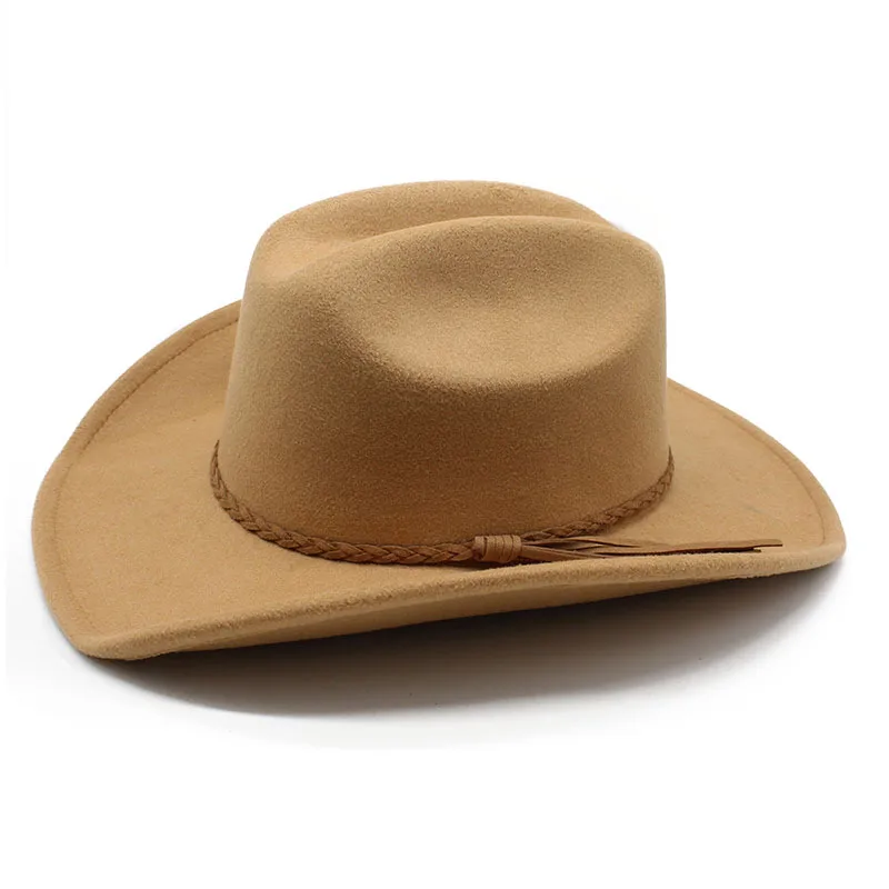 Autumn And Winter New Ethnic Style Brown Western Denim Hat Men And Women  Panama Jazz Hat Top Hat display picture 3