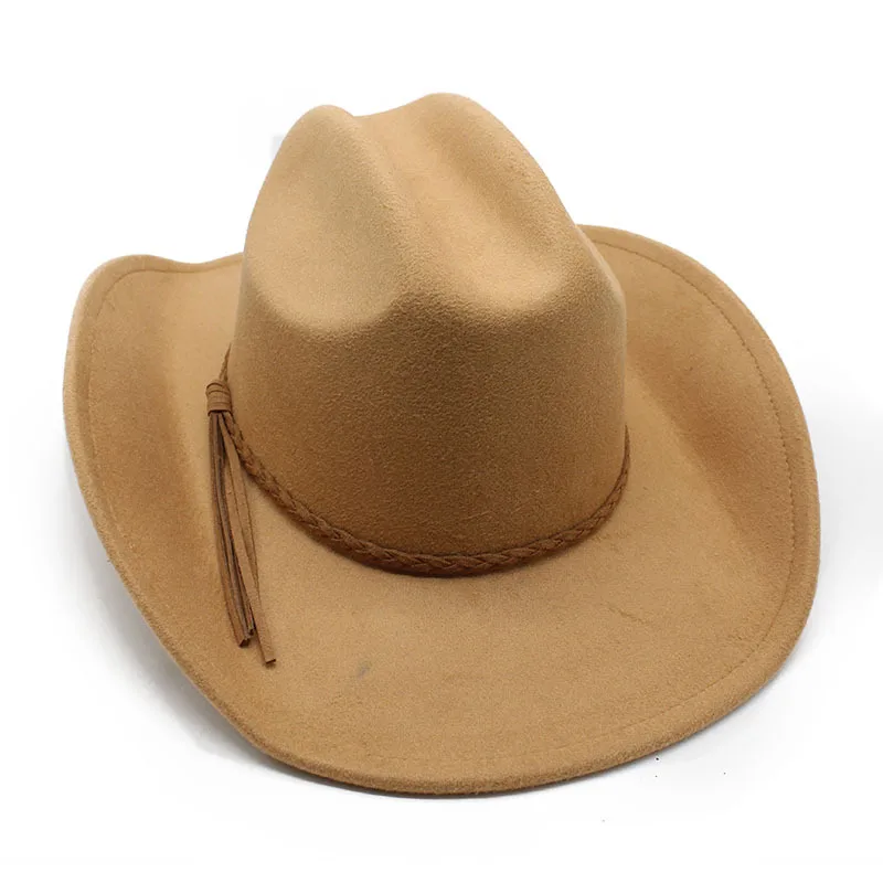 Autumn And Winter New Ethnic Style Brown Western Denim Hat Men And Women  Panama Jazz Hat Top Hat display picture 4