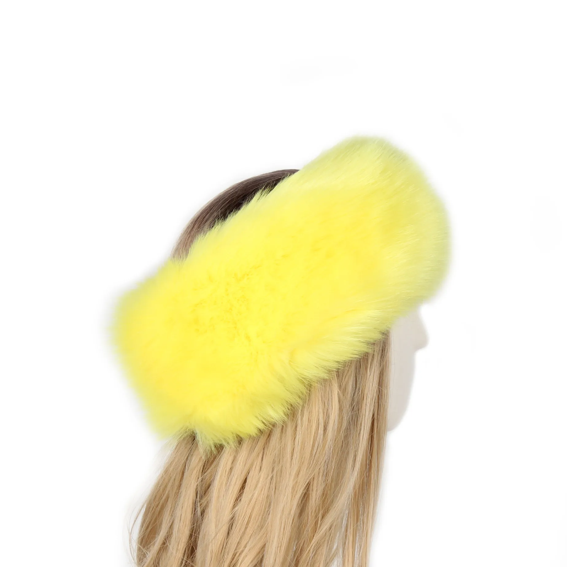 P0202 Fashion Color Mao Mao Head Ring Head Ring Imitation Fur Warm Headgear Cap Children Europe And The United States New display picture 7