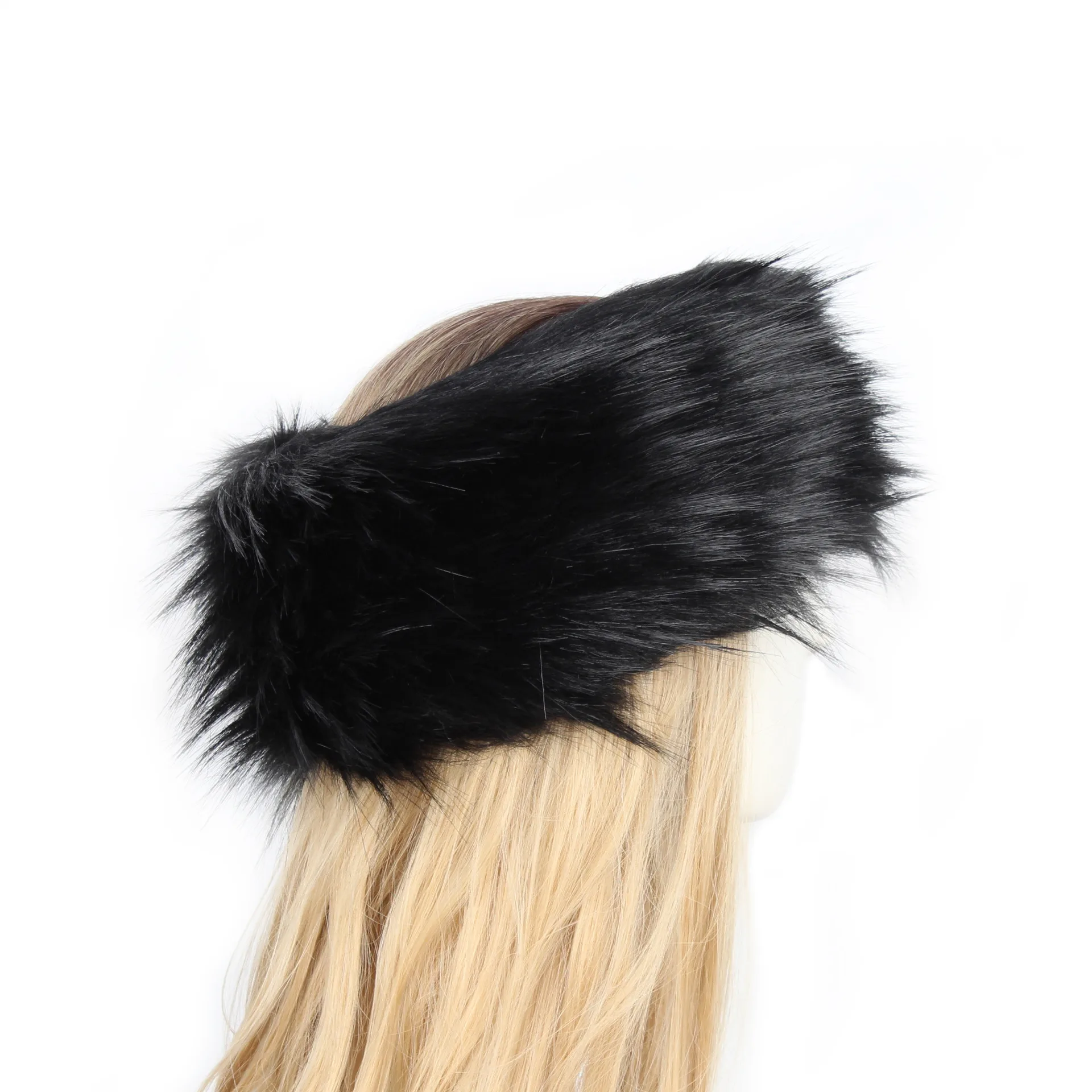 P0202 Fashion Color Mao Mao Head Ring Head Ring Imitation Fur Warm Headgear Cap Children Europe And The United States New display picture 29