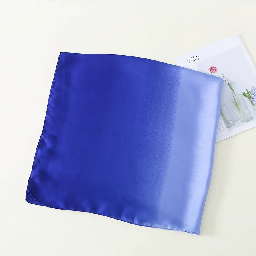23 New Gradient Color Scarf Transitional Color New Silk Satin Scarf Scarf Elegant Long Women's Shawl Solid Color display picture 7