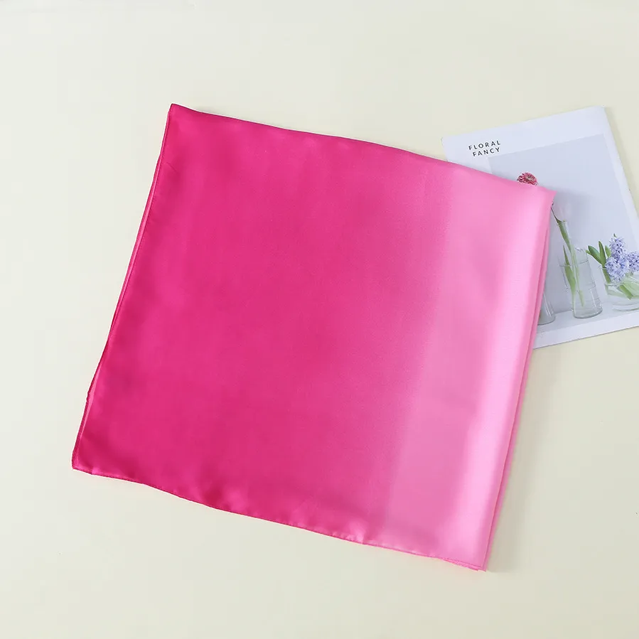 23 New Gradient Color Scarf Transitional Color New Silk Satin Scarf Scarf Elegant Long Women's Shawl Solid Color display picture 15