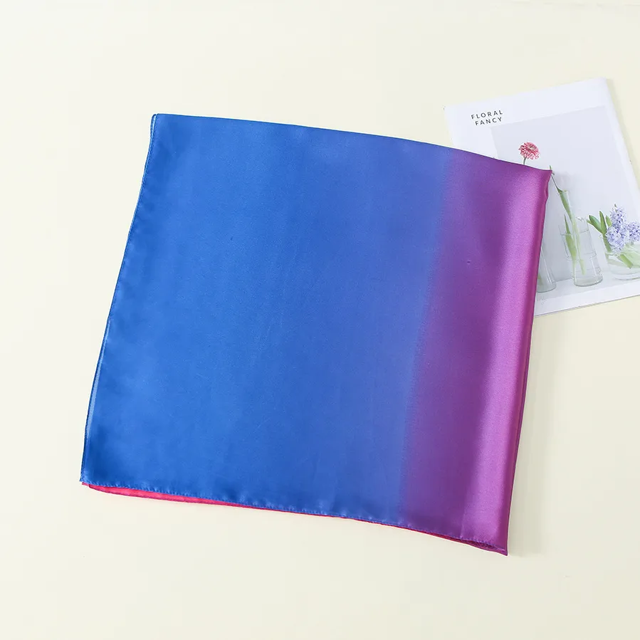 23 New Gradient Color Scarf Transitional Color New Silk Satin Scarf Scarf Elegant Long Women's Shawl Solid Color display picture 27