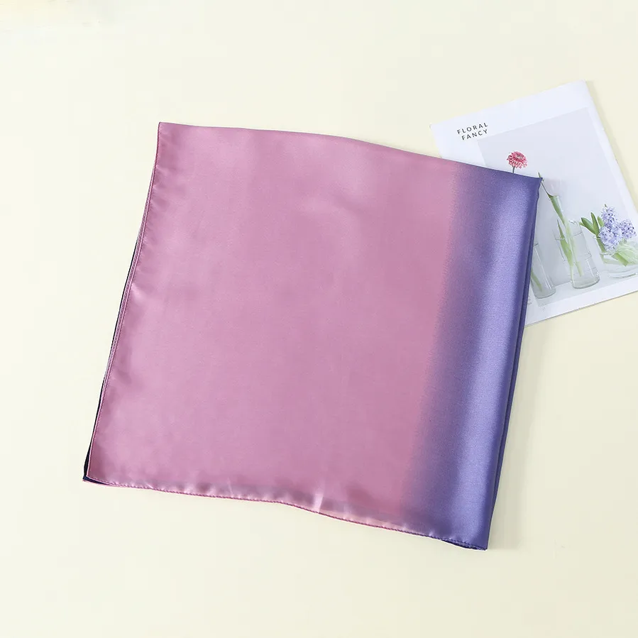 23 New Gradient Color Scarf Transitional Color New Silk Satin Scarf Scarf Elegant Long Women's Shawl Solid Color display picture 31