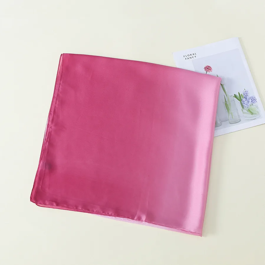 23 New Gradient Color Scarf Transitional Color New Silk Satin Scarf Scarf Elegant Long Women's Shawl Solid Color display picture 39