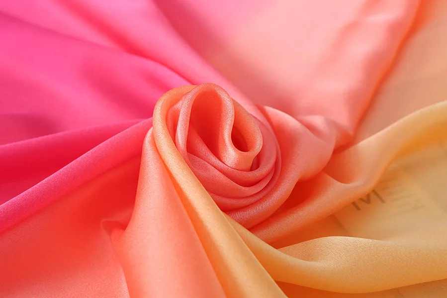 23 New Gradient Color Scarf Transitional Color New Silk Satin Scarf Scarf Elegant Long Women's Shawl Solid Color display picture 52