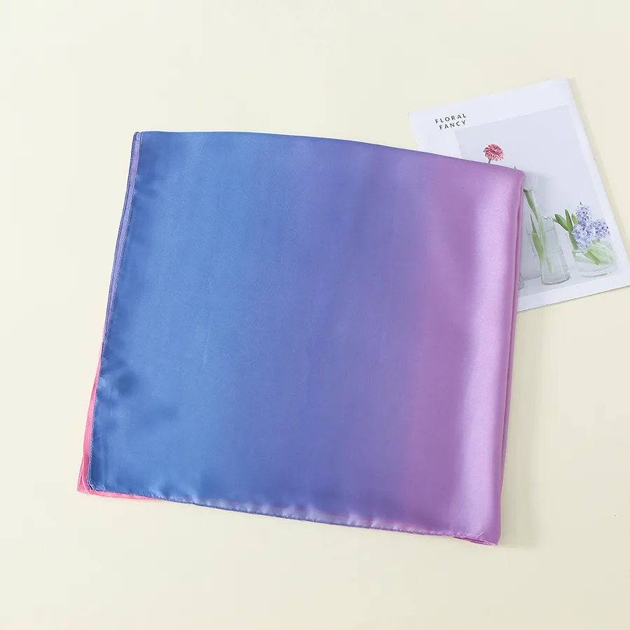 23 New Gradient Color Scarf Transitional Color New Silk Satin Scarf Scarf Elegant Long Women's Shawl Solid Color display picture 59