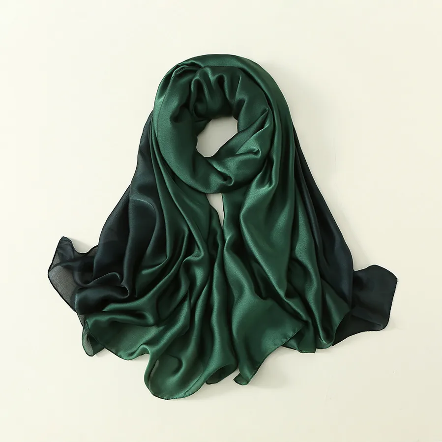 23 New Gradient Color Scarf Transitional Color New Silk Satin Scarf Scarf Elegant Long Women's Shawl Solid Color display picture 66