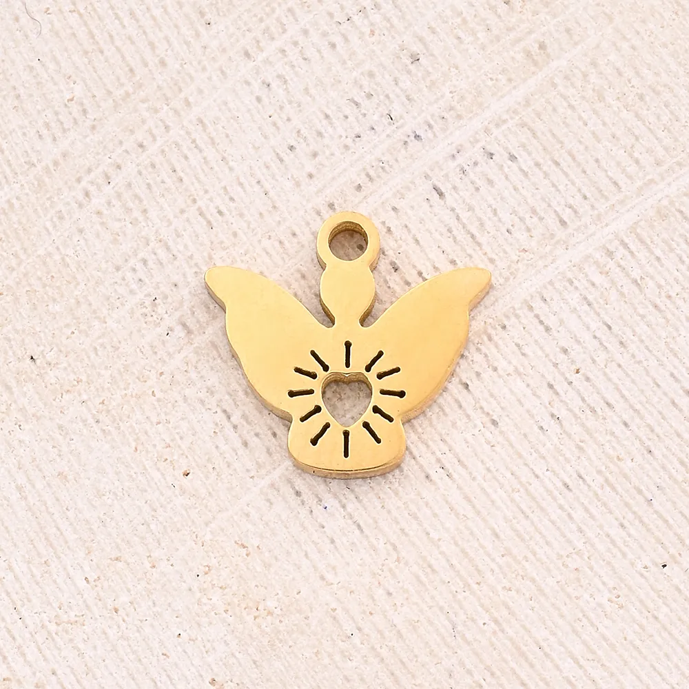 Best Seller In Europe And America DIY Ornament Accessories Furnace Vacuum Plating Hollow Love Angel Butterfly Snowflake Pendant display picture 3