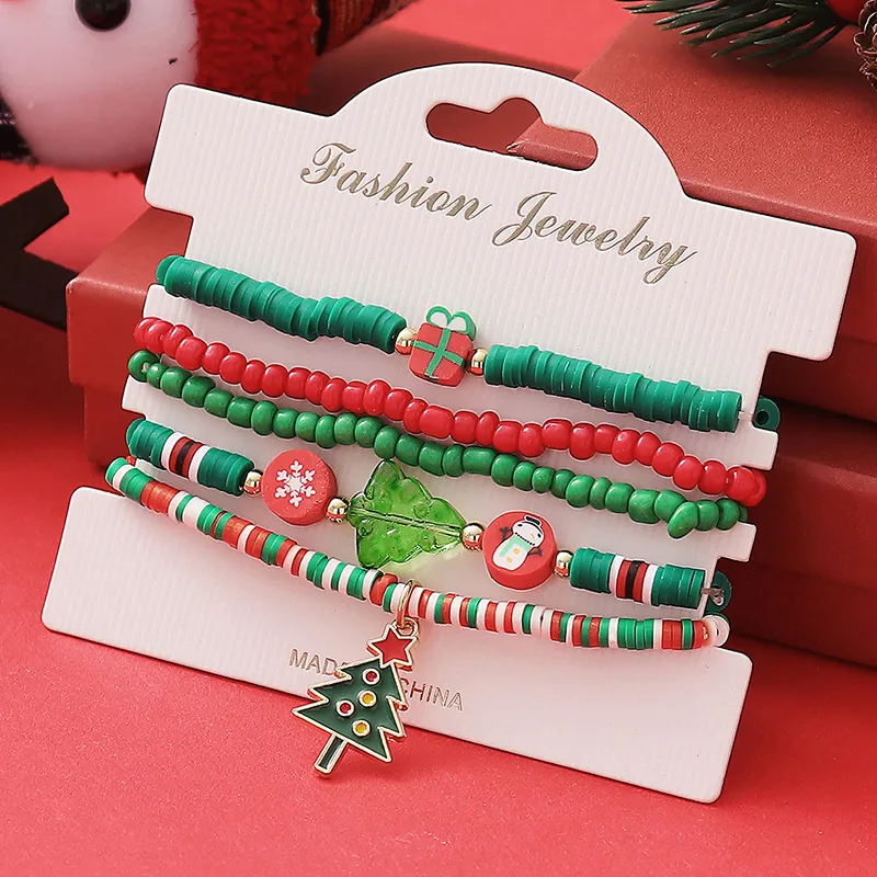 Sweet Christmas Tree Synthetic Resin Alloy Soft Clay Wholesale Bracelets display picture 2