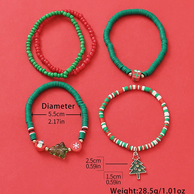 Sweet Christmas Tree Synthetic Resin Alloy Soft Clay Wholesale Bracelets display picture 4