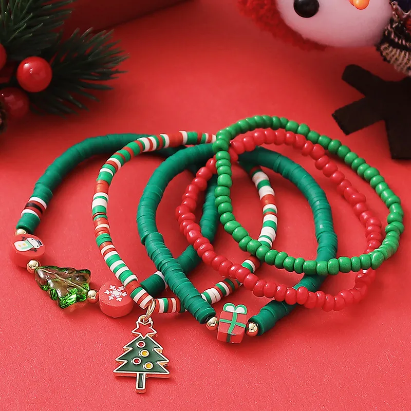 Sweet Christmas Tree Synthetic Resin Alloy Soft Clay Wholesale Bracelets display picture 3