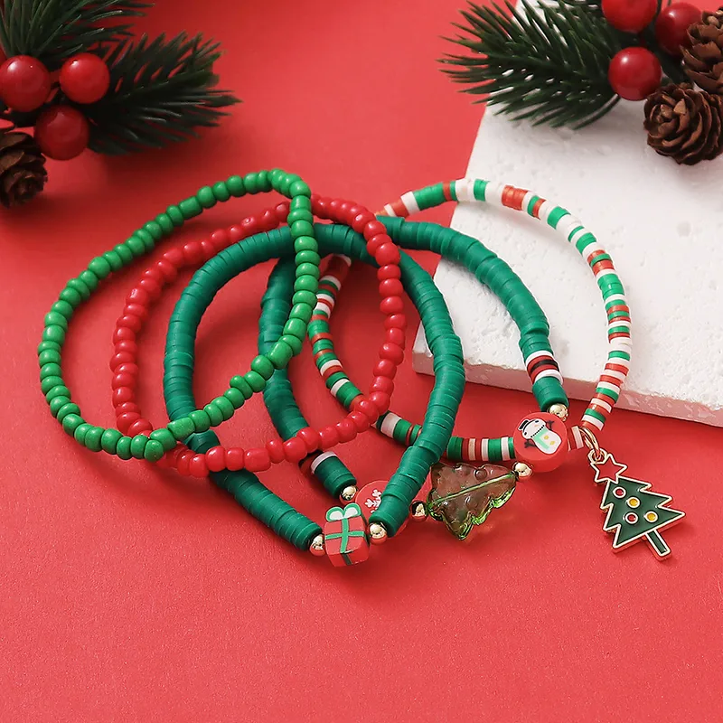 Sweet Christmas Tree Synthetic Resin Alloy Soft Clay Wholesale Bracelets display picture 5