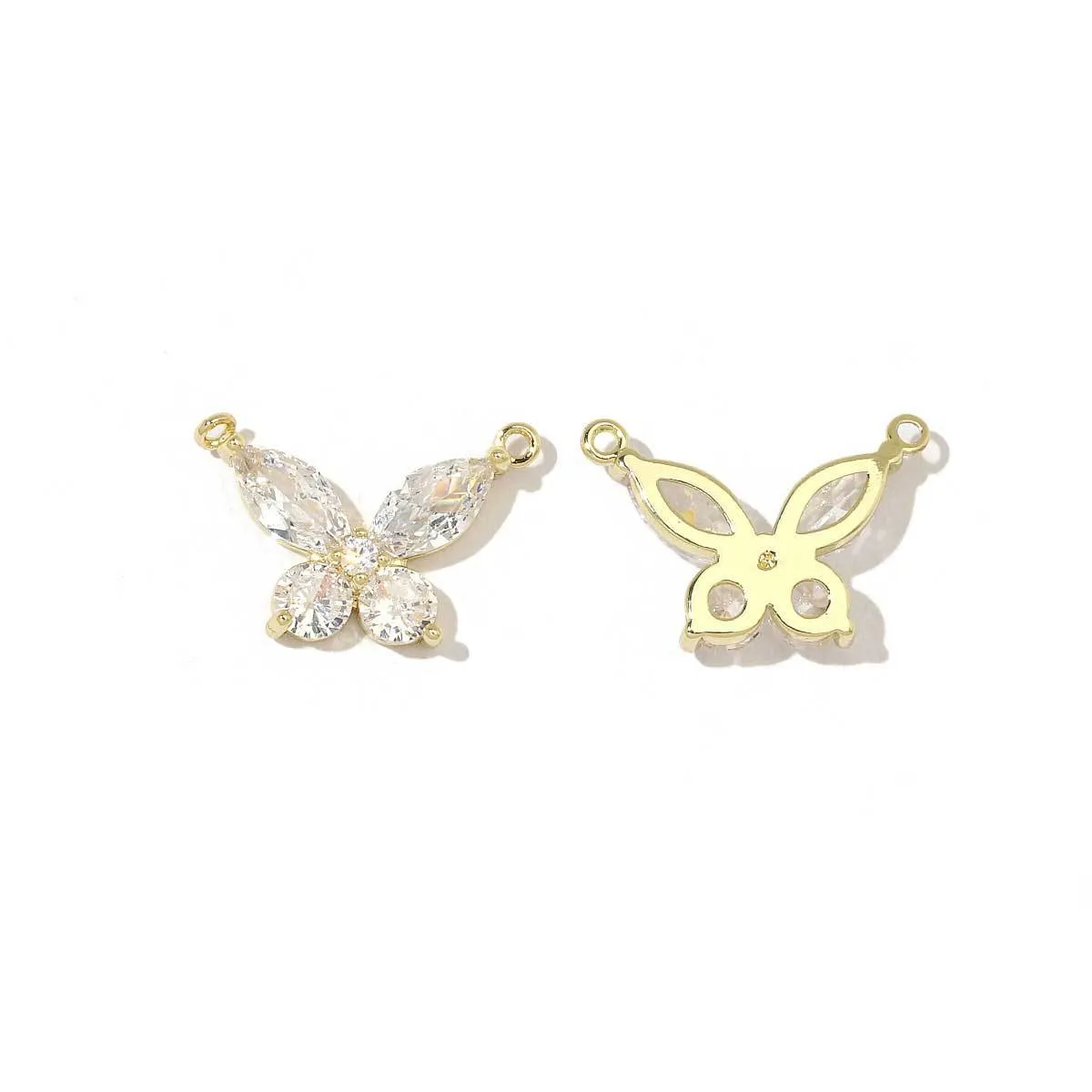 5 PCS/Package 13 * 14mm 13*25mm 19 * 8mm Copper Zircon Animal Pendant display picture 13