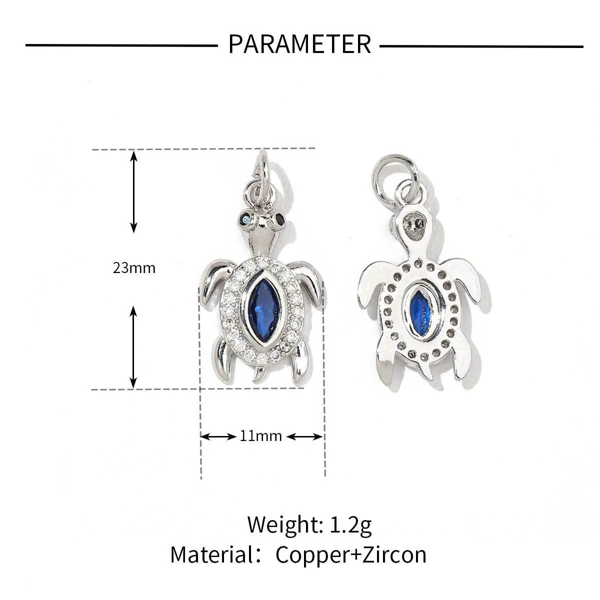 5 PCS/Package 13 * 14mm 13*25mm 19 * 8mm Copper Zircon Animal Pendant display picture 22