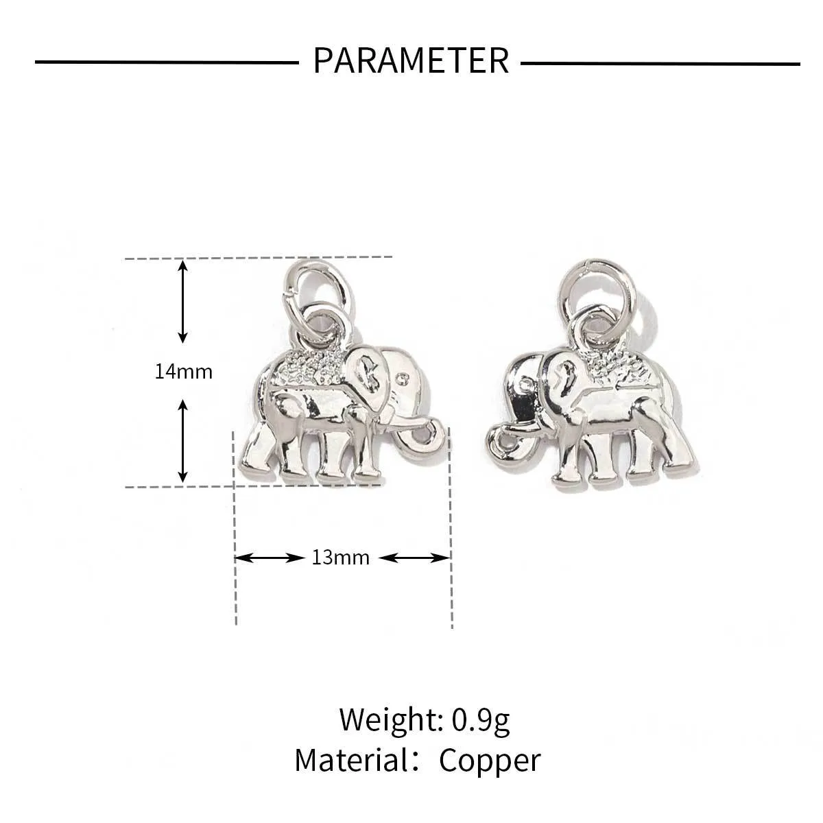 5 PCS/Package 13 * 14mm 13*25mm 19 * 8mm Copper Zircon Animal Pendant display picture 26