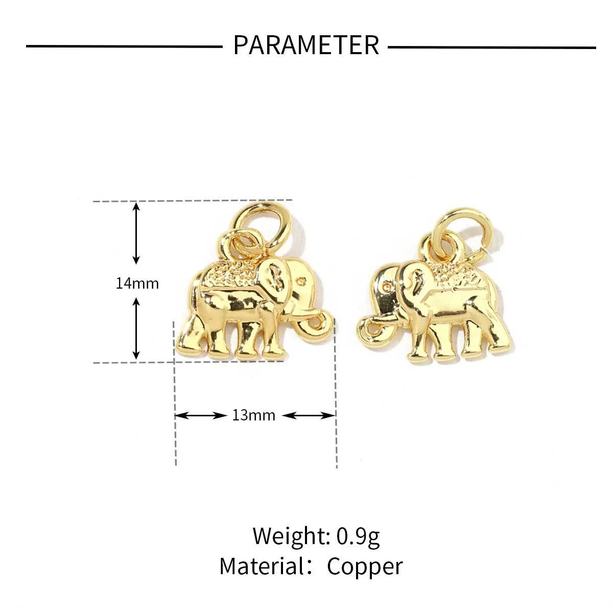 5 PCS/Package 13 * 14mm 13*25mm 19 * 8mm Copper Zircon Animal Pendant display picture 28