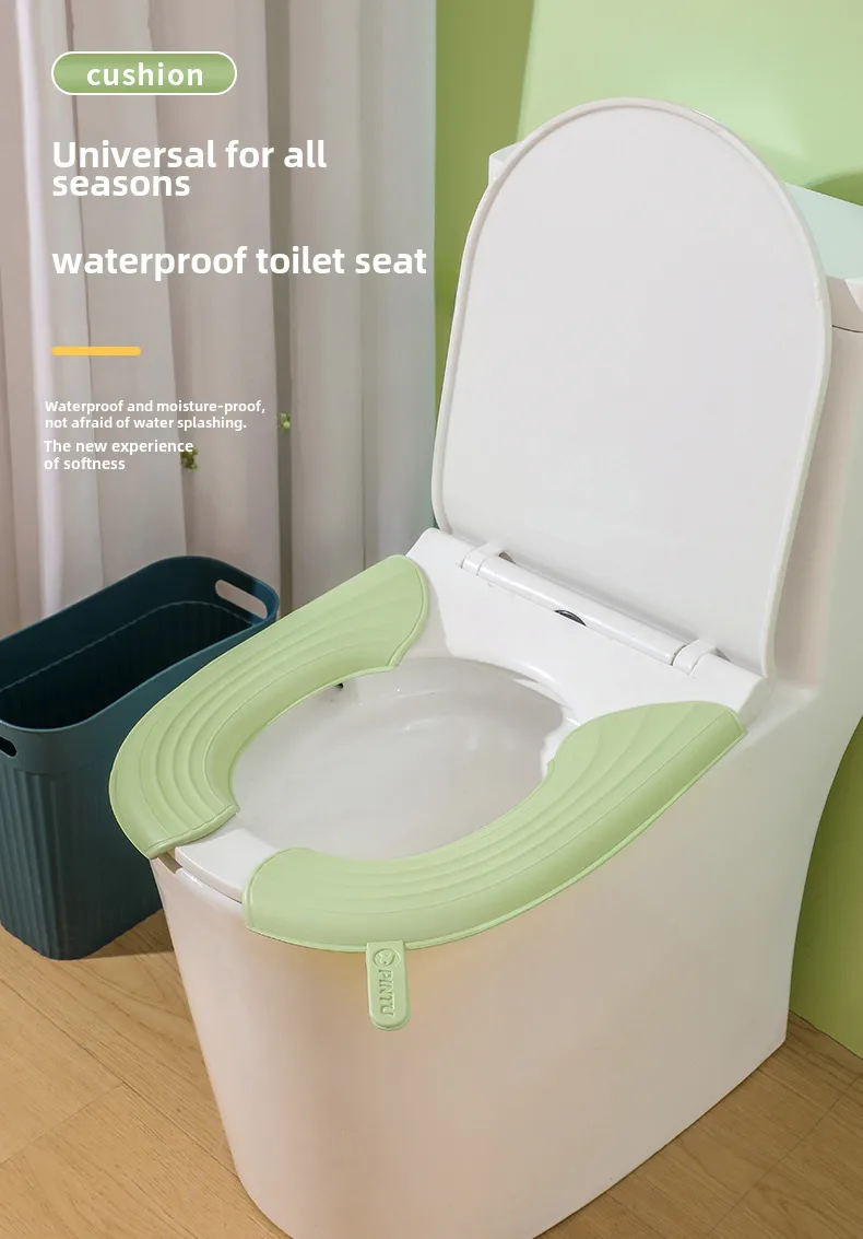 Waterproof Toilet Cushion For Four Seasons Universal Portable Toilet Cushion EVA Thickened Dirty Hand Adhesive Type Toilet Cover display picture 1