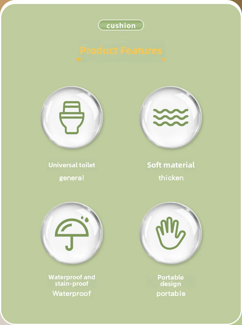 Waterproof Toilet Cushion For Four Seasons Universal Portable Toilet Cushion EVA Thickened Dirty Hand Adhesive Type Toilet Cover display picture 2