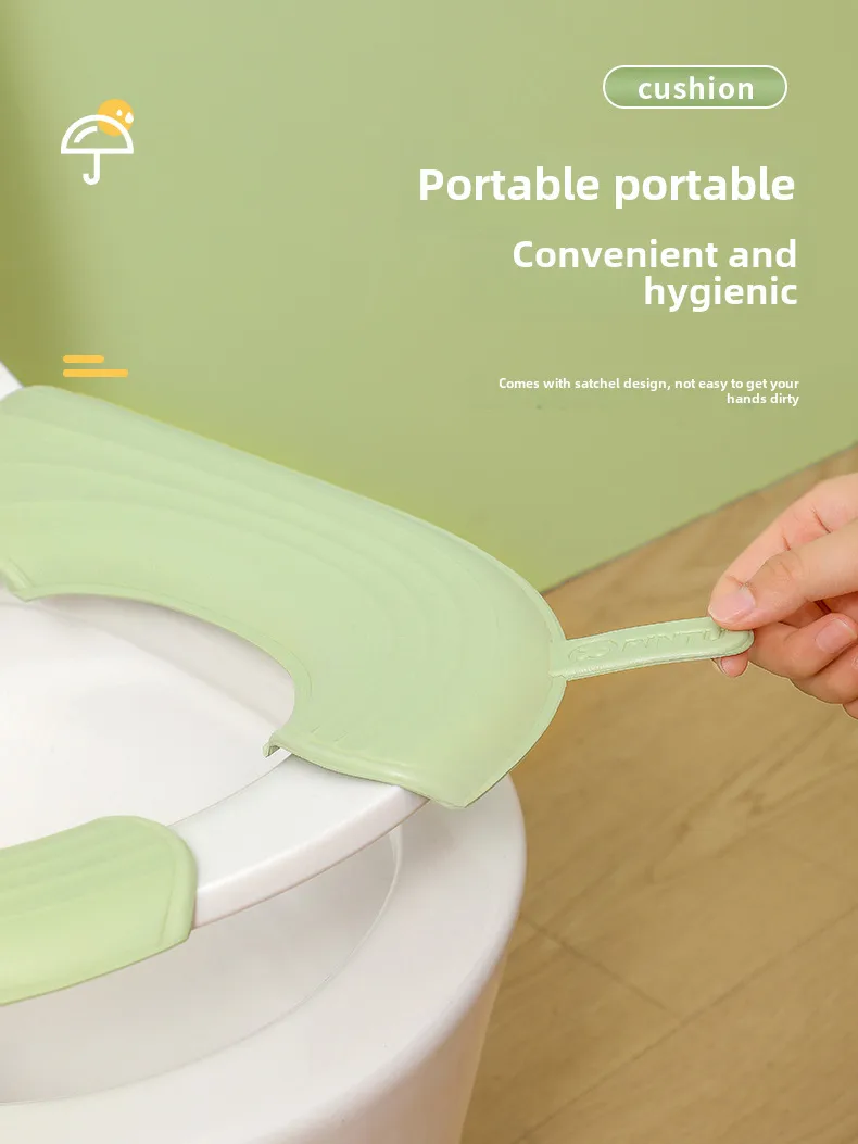 Waterproof Toilet Cushion For Four Seasons Universal Portable Toilet Cushion EVA Thickened Dirty Hand Adhesive Type Toilet Cover display picture 5