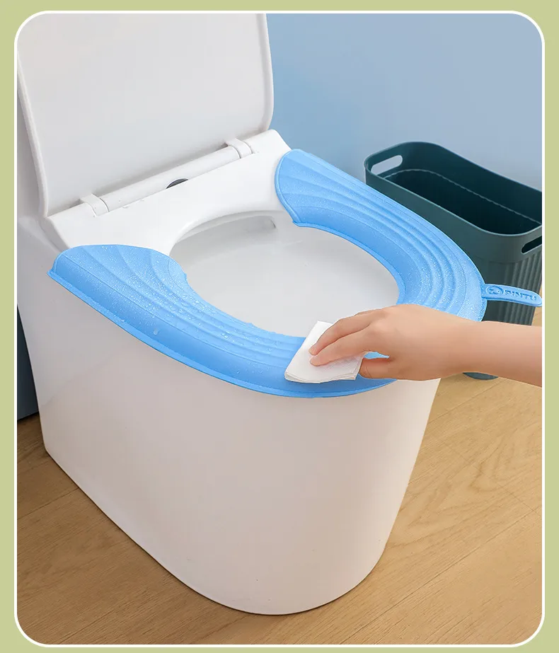 Waterproof Toilet Cushion For Four Seasons Universal Portable Toilet Cushion EVA Thickened Dirty Hand Adhesive Type Toilet Cover display picture 12
