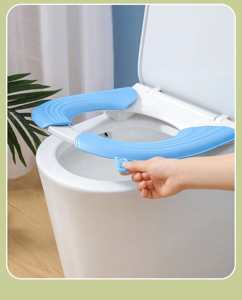Waterproof Toilet Cushion For Four Seasons Universal Portable Toilet Cushion EVA Thickened Dirty Hand Adhesive Type Toilet Cover display picture 13