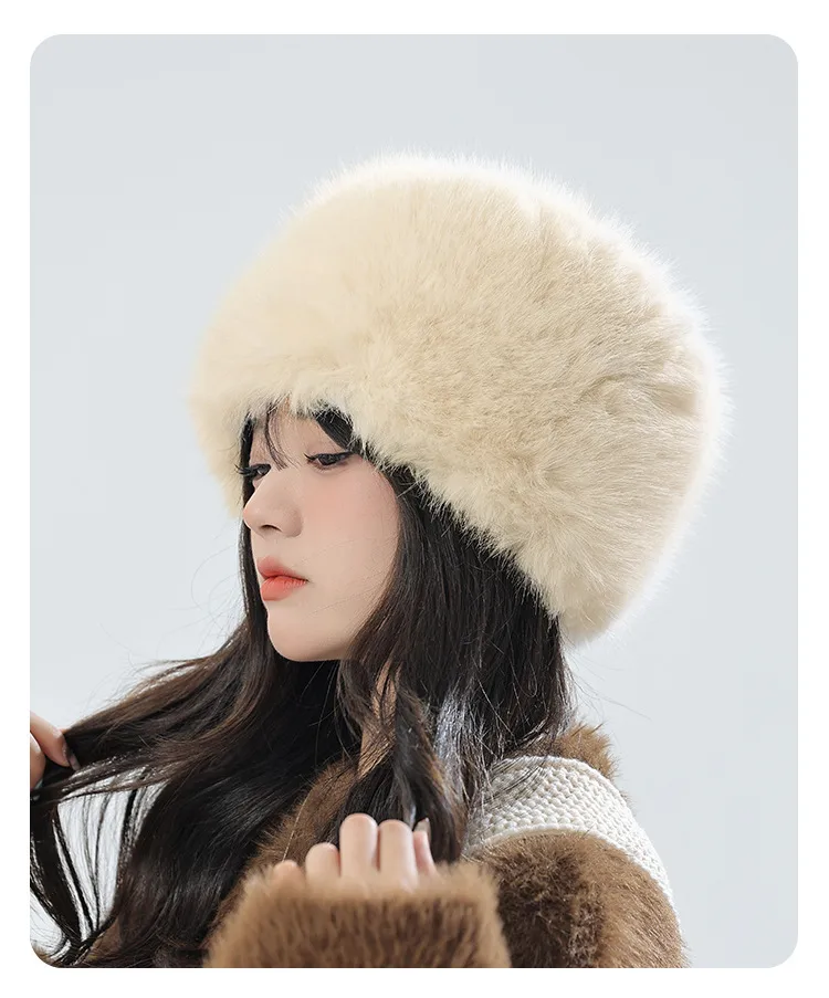 New Korean Style Warm Plush Lei Feng Hat Female Northeast Cold-proof Plush Integrated Hat Fleece-lined Ear Protection Mongolian Hat display picture 3