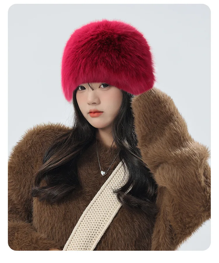 New Korean Style Warm Plush Lei Feng Hat Female Northeast Cold-proof Plush Integrated Hat Fleece-lined Ear Protection Mongolian Hat display picture 5