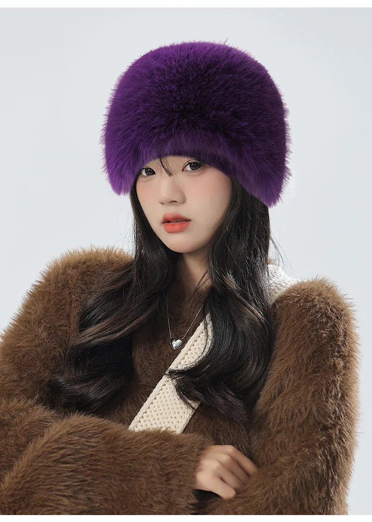 New Korean Style Warm Plush Lei Feng Hat Female Northeast Cold-proof Plush Integrated Hat Fleece-lined Ear Protection Mongolian Hat display picture 6