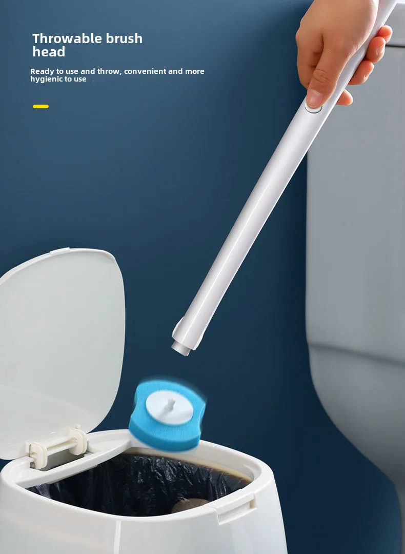 Disposable Toilet Brush Wholesale Set Toilet No Dead Angle Long Handle Household Toilet Cleaning Brush Replacement Head display picture 10