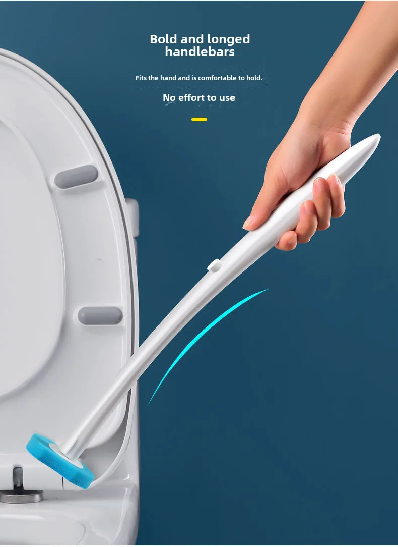 Disposable Toilet Brush Wholesale Set Toilet No Dead Angle Long Handle Household Toilet Cleaning Brush Replacement Head display picture 12