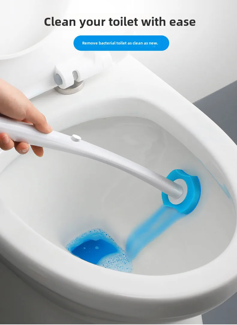 Disposable Toilet Brush Wholesale Set Toilet No Dead Angle Long Handle Household Toilet Cleaning Brush Replacement Head display picture 13