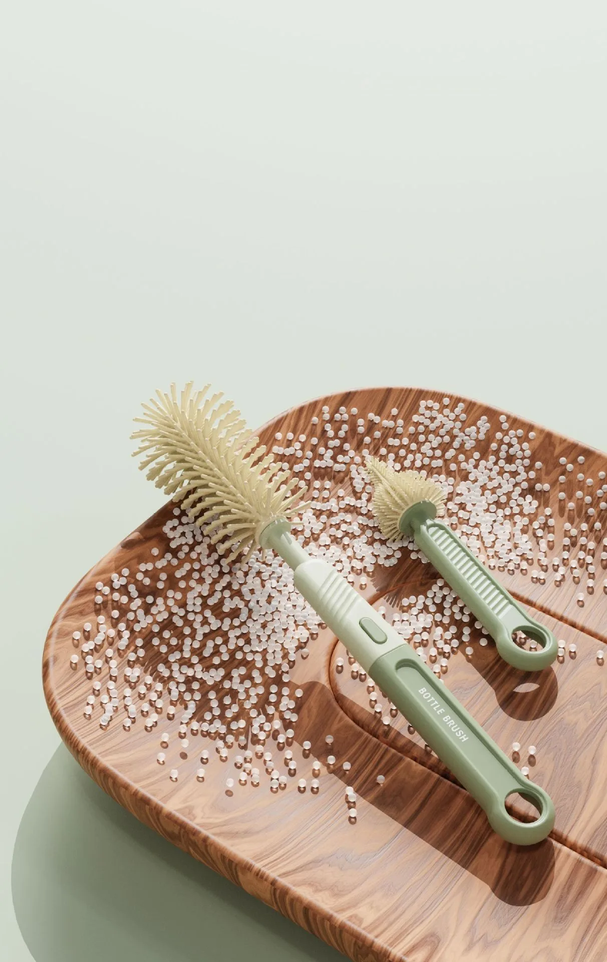 Straight Handle Silicone Bottle Brush Multifunctional Portable Pacifier Brush Baby Washing Bottle Water Cup Container Cleaning Cup Brush Suit display picture 8