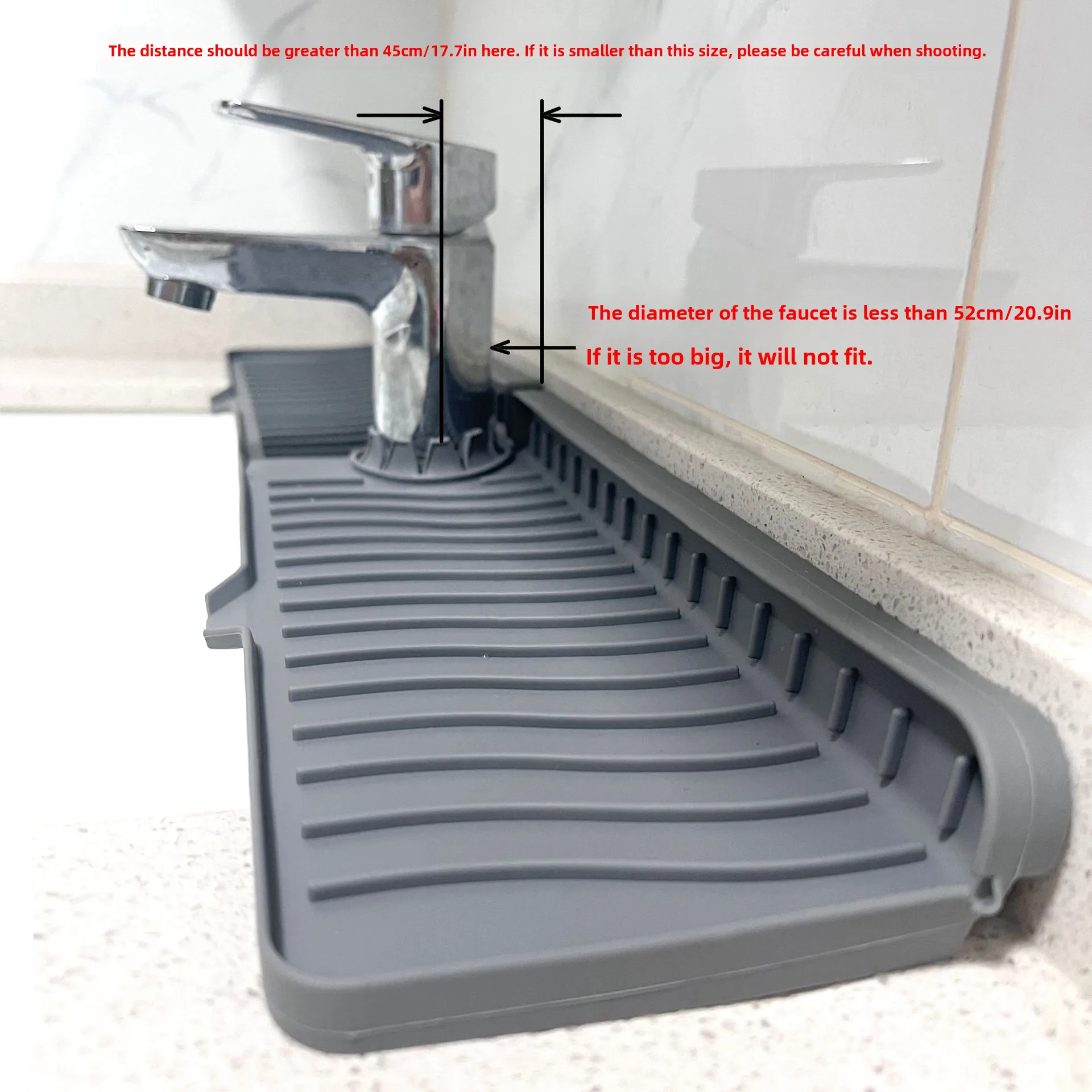 Direct Food Grade Silicone Draining Mat Kitchen Bathroom Faucet Splash-proof Sink Mat Long Foldable display picture 1