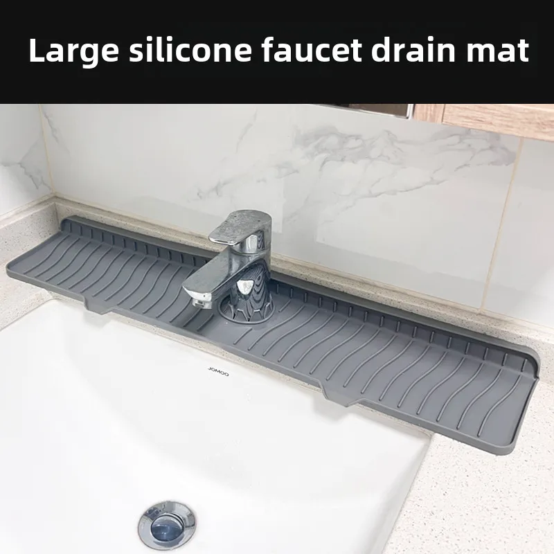 Direct Food Grade Silicone Draining Mat Kitchen Bathroom Faucet Splash-proof Sink Mat Long Foldable display picture 9