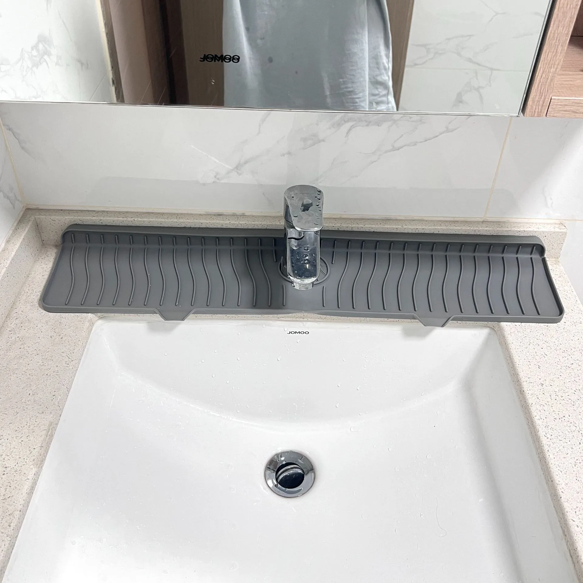 Direct Food Grade Silicone Draining Mat Kitchen Bathroom Faucet Splash-proof Sink Mat Long Foldable display picture 12