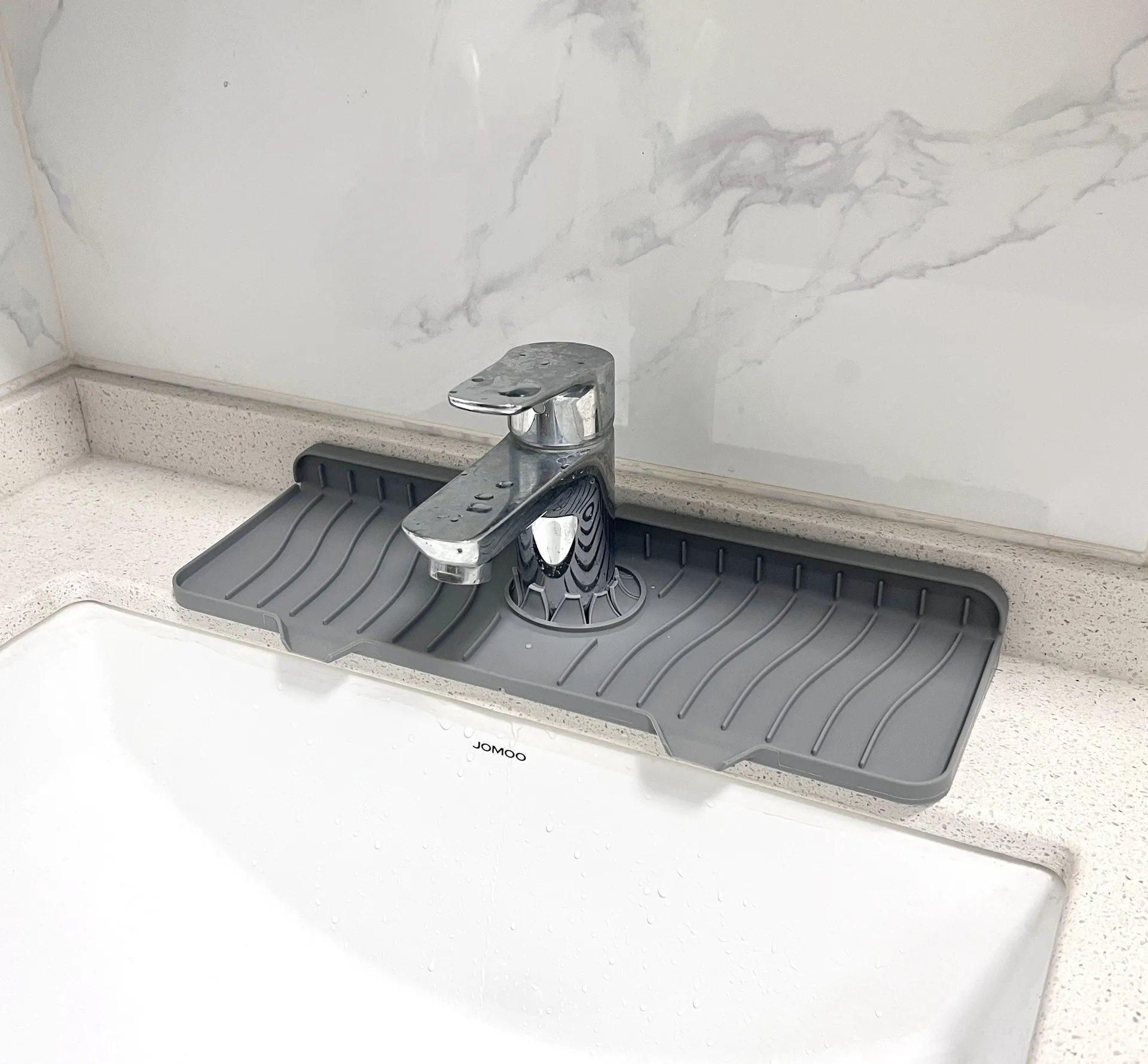 Direct Food Grade Silicone Draining Mat Kitchen Bathroom Faucet Splash-proof Sink Mat Long Foldable display picture 13