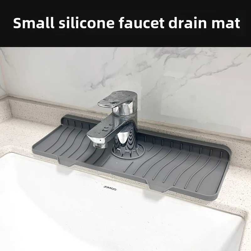Direct Food Grade Silicone Draining Mat Kitchen Bathroom Faucet Splash-proof Sink Mat Long Foldable display picture 14