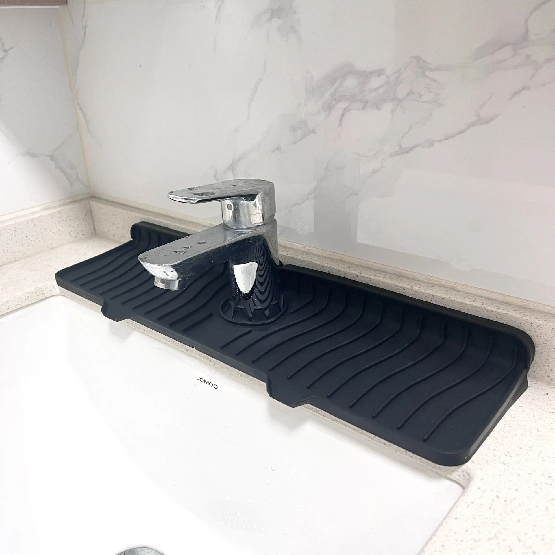 Direct Food Grade Silicone Draining Mat Kitchen Bathroom Faucet Splash-proof Sink Mat Long Foldable display picture 19