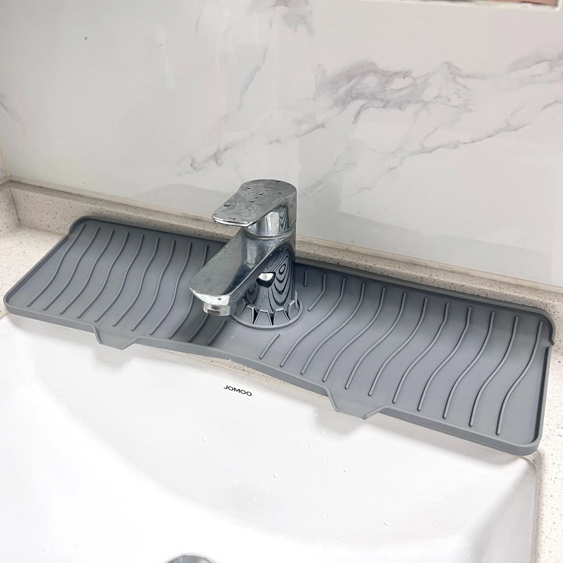 Direct Food Grade Silicone Draining Mat Kitchen Bathroom Faucet Splash-proof Sink Mat Long Foldable display picture 21
