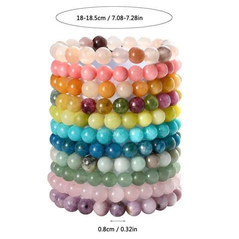 8mm Natural Stone Bracelet With Card  Explosions Tourmaline Bracelet For Men And Women Friendship Bracelet Holiday Gift display picture 4