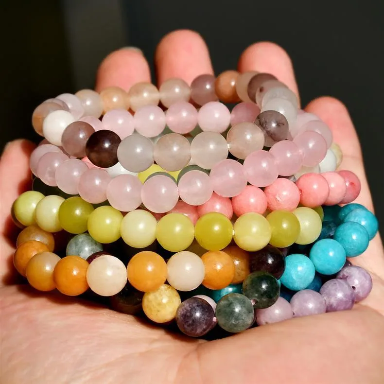 8mm Natural Stone Bracelet With Card  Explosions Tourmaline Bracelet For Men And Women Friendship Bracelet Holiday Gift display picture 6
