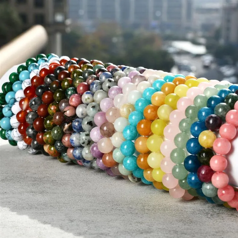 8mm Natural Stone Bracelet With Card  Explosions Tourmaline Bracelet For Men And Women Friendship Bracelet Holiday Gift display picture 7