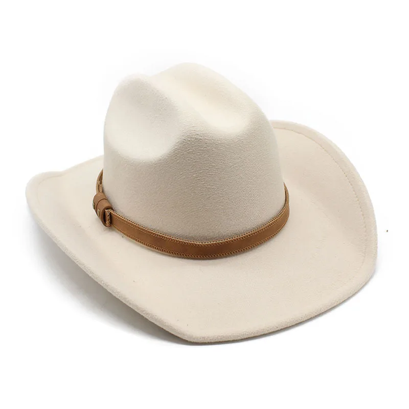 American Western Big Denim Top Hat Woolen Tibetan Cowboy Hat Women's Big Brim Tibetan Horse Riding Hat Men display picture 5