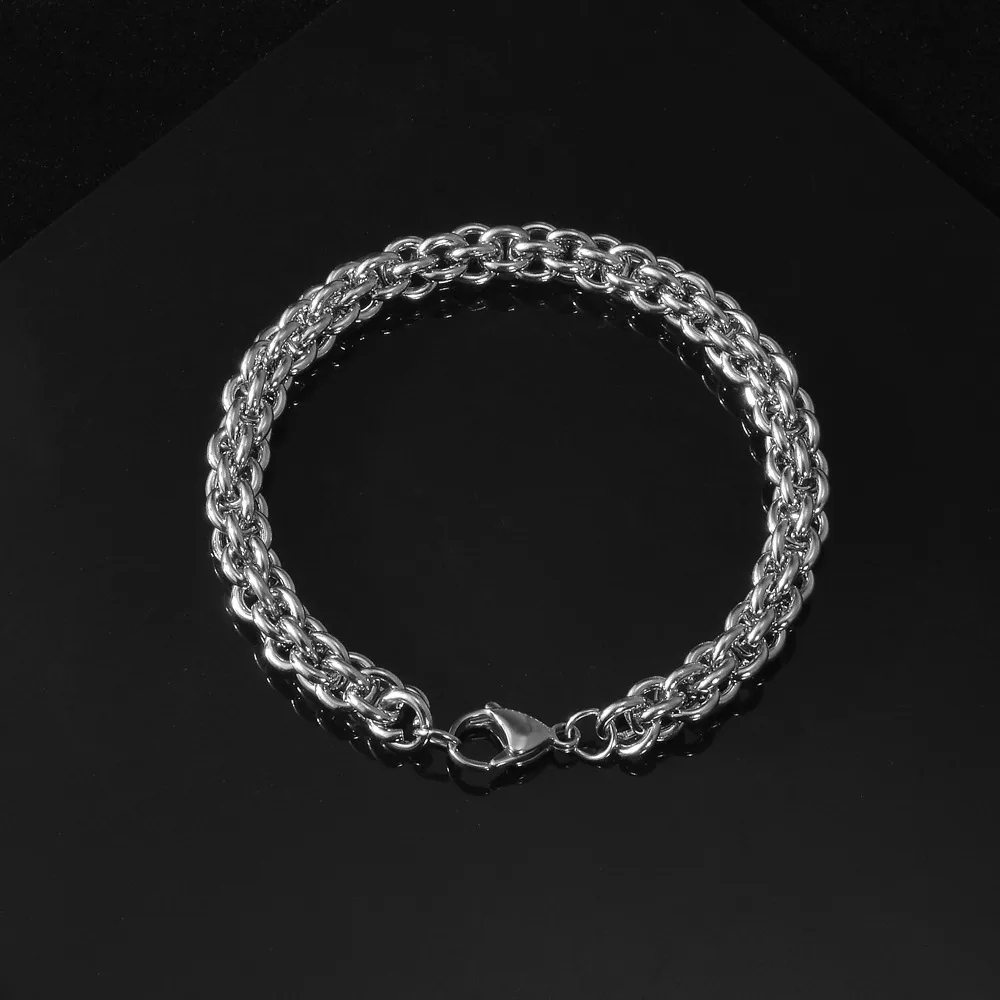 Street Hipster Domineering Punk Hip-hop Bracelet Titanium Steel Men's Raw Retro Stainless Steel Thick Chain Bracelet Wholesale display picture 7