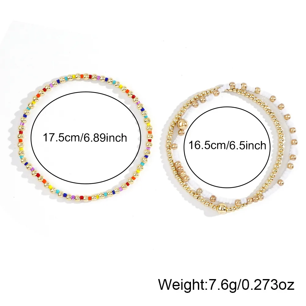 Modern Style Classic Style Geometric Semi-precious Stone Seed Bead Copper Wholesale Bracelets display picture 5