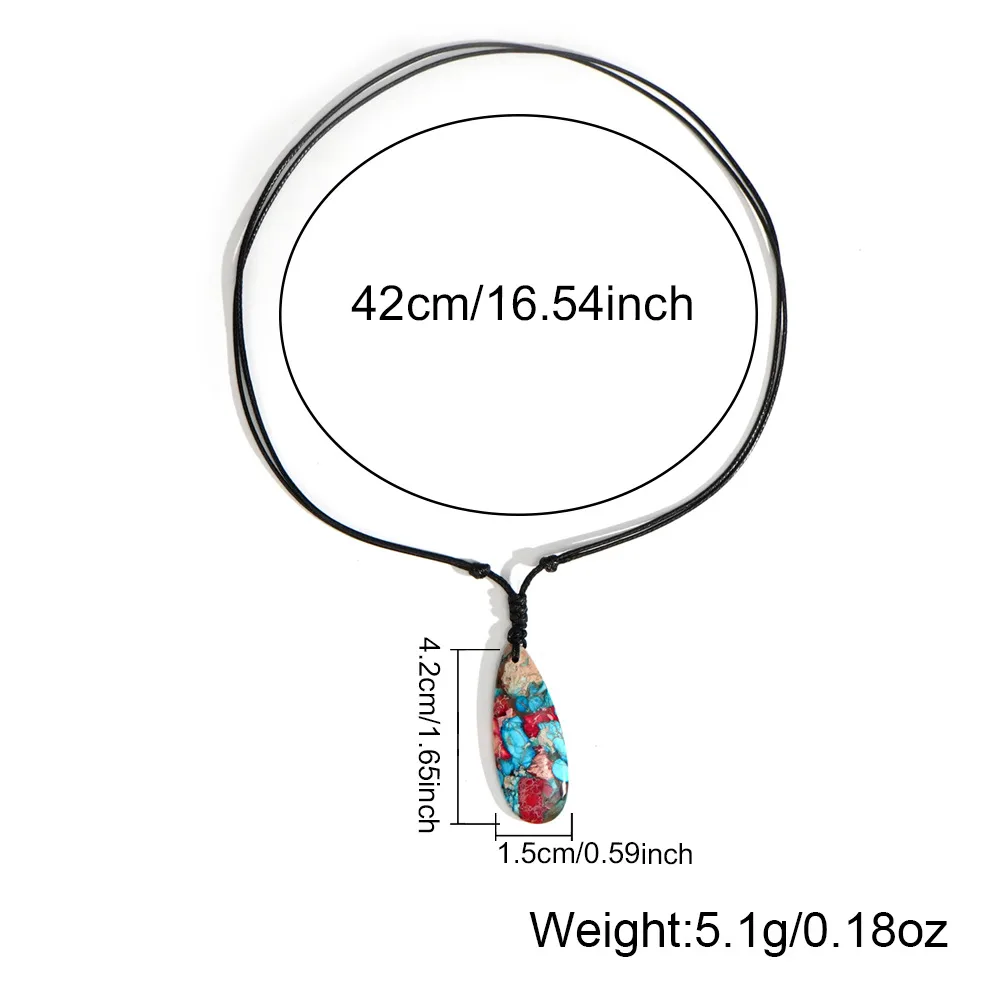 Retro Simple Style Geometric Semi-precious Stone Polyester Wholesale Pendant Necklace display picture 1
